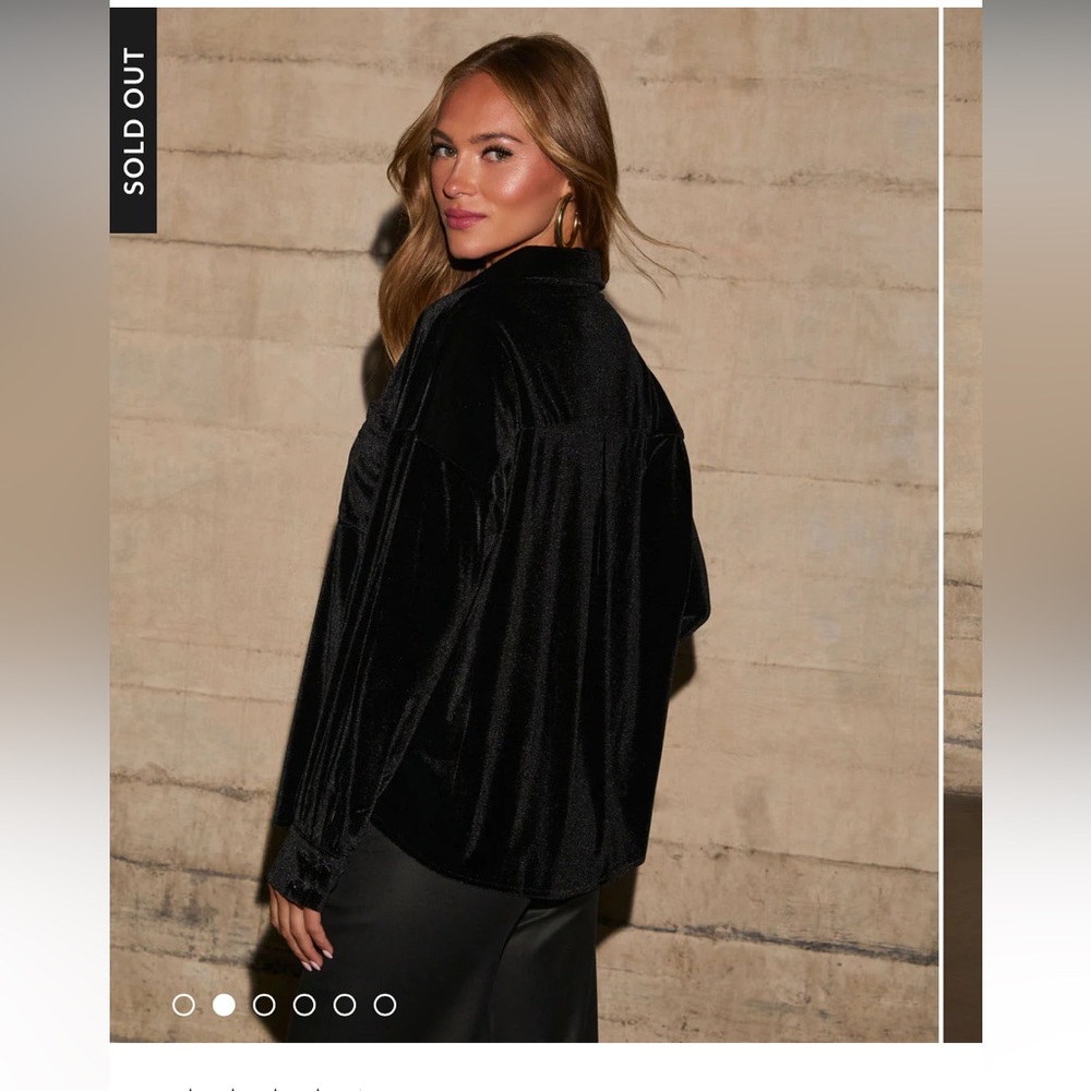 Velvet Button Down Top - image 2